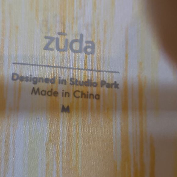 Zuda Z-Cool Active Fit And Flare Yellow and White Sleeveless Dress - Picture 2 of 5